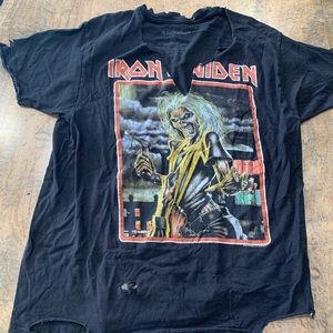Vintage cut up Iron Maiden tee